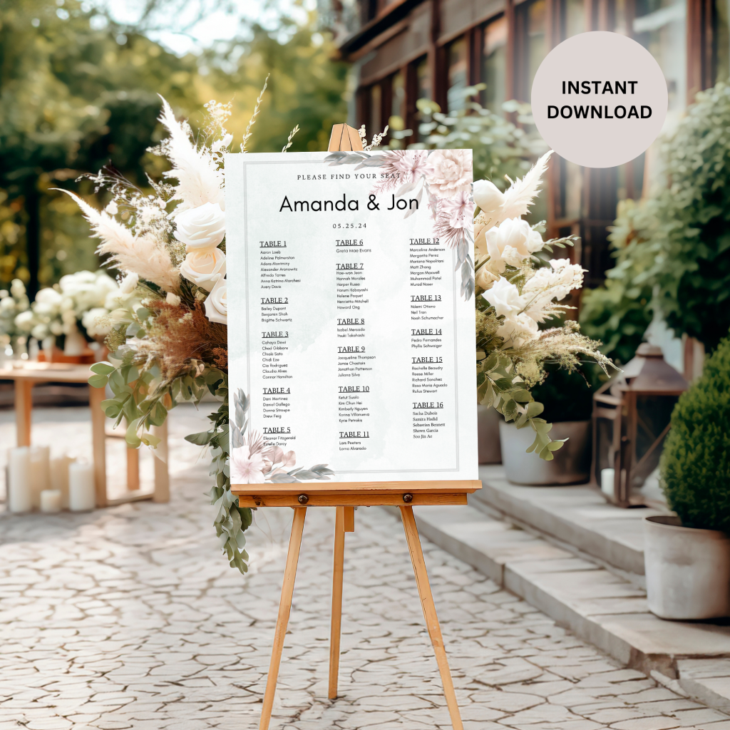 Seating Chart 18" X 24"