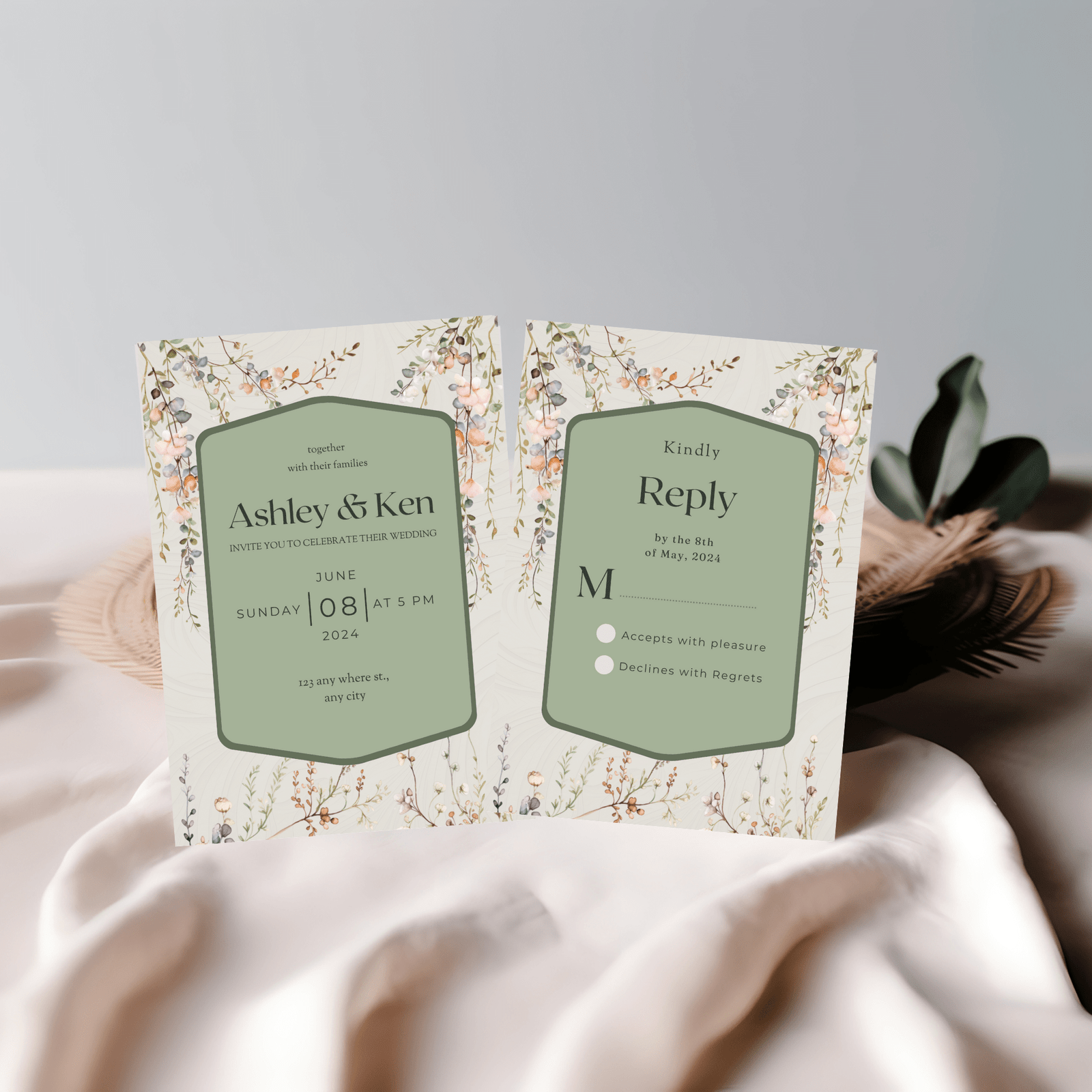 Invitation 5" x 7" Wildflower - Image 2