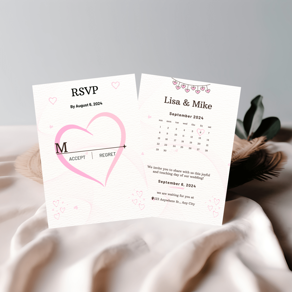 Invitation 5" x 7" Heart