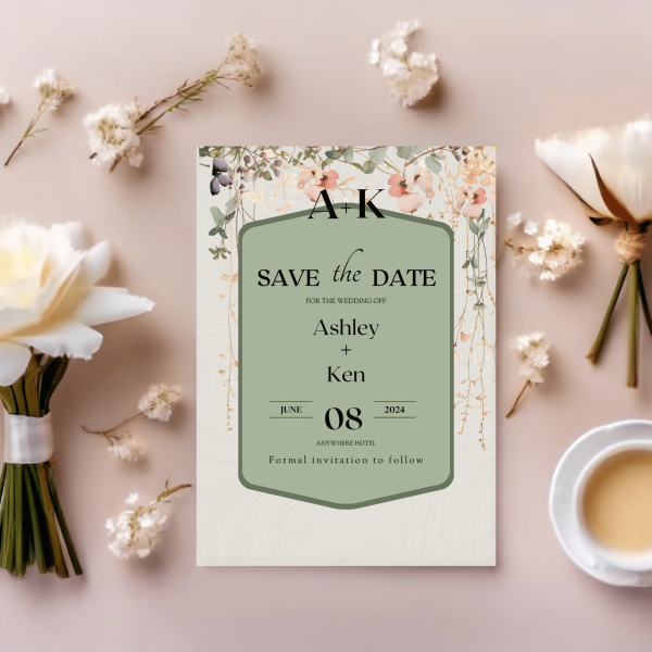 Save The Date card 5" x 7" Wildflower - Image 2