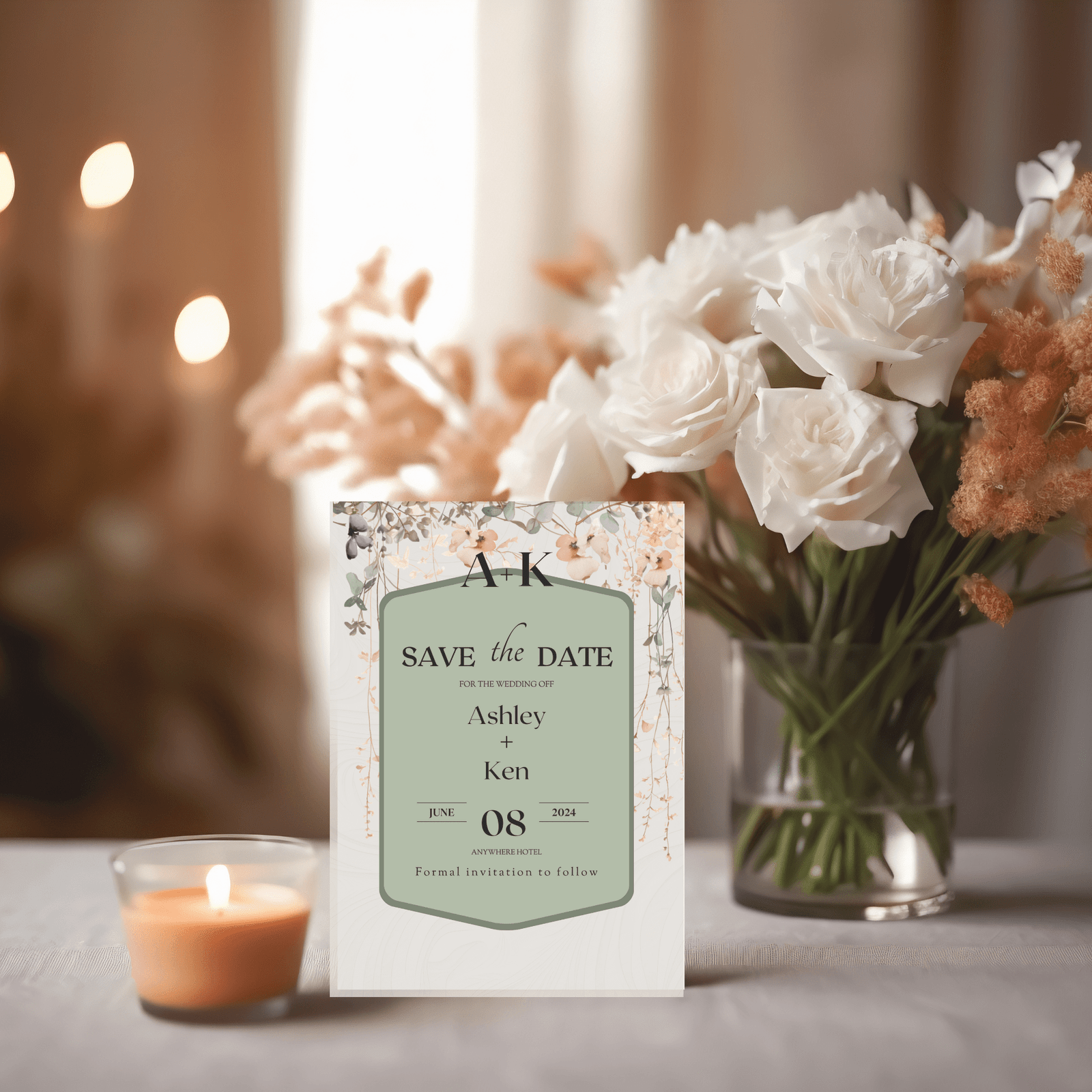 Save The Date card 5" x 7" Wildflower - Image 1