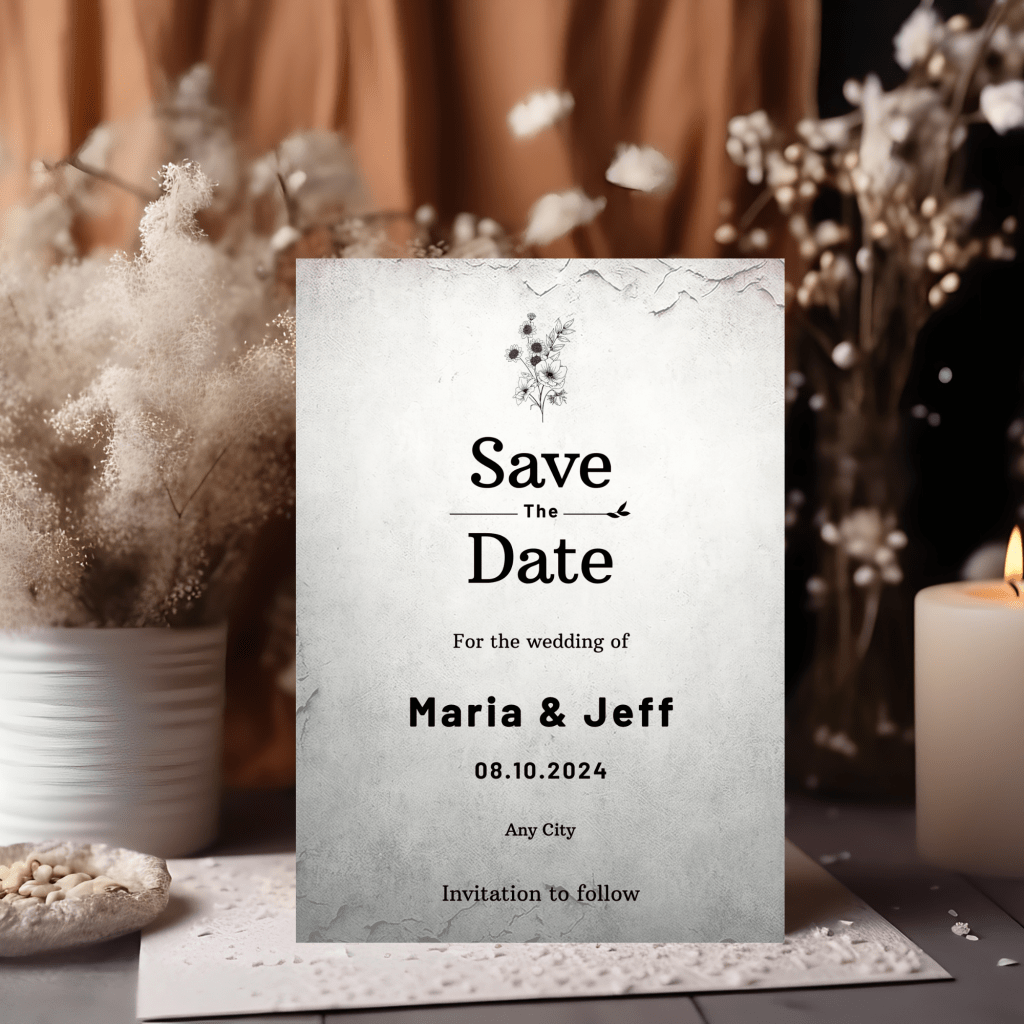 Save The Date card 5" x 7" Minimalist