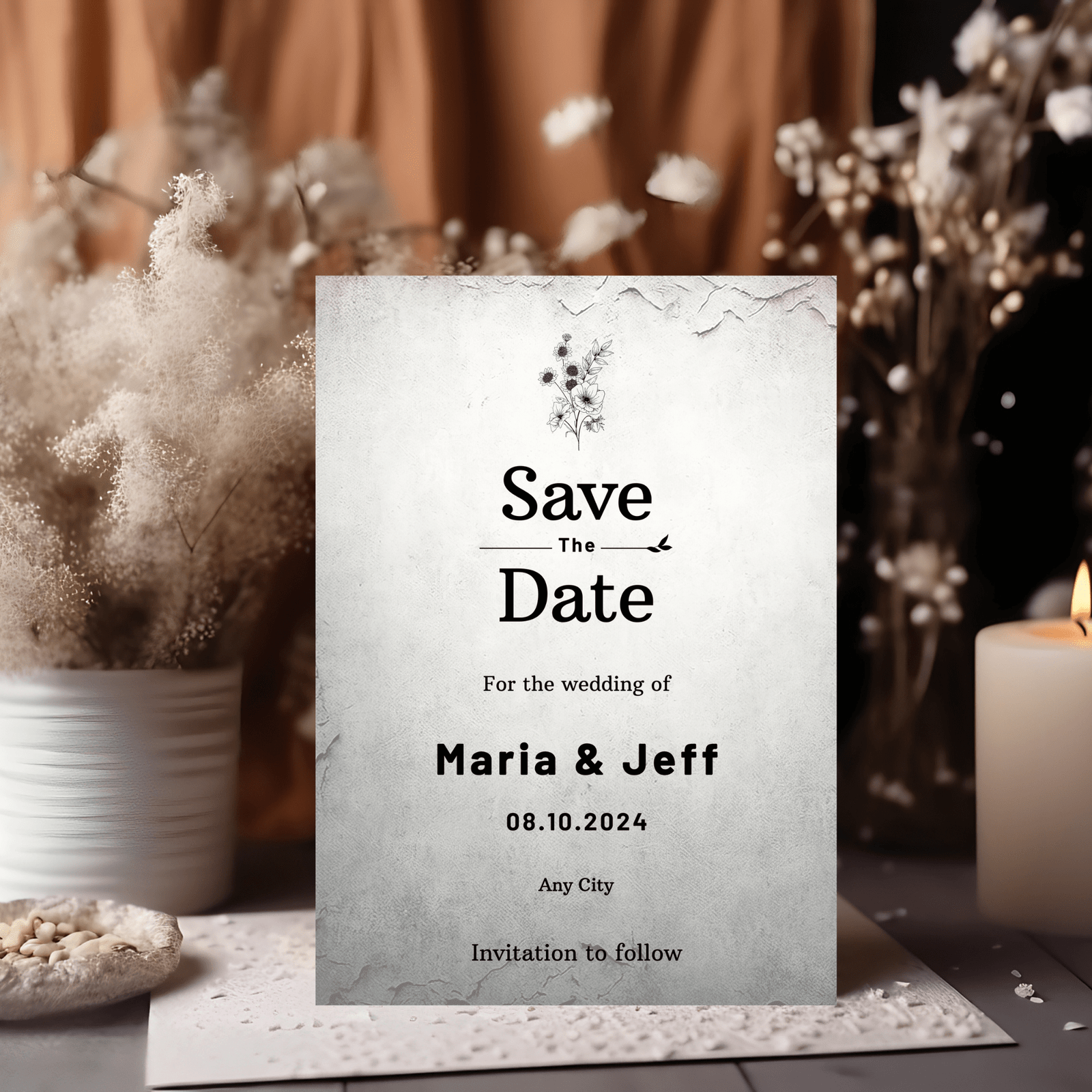 Save The Date card 5" x 7" Minimalist - Image 1