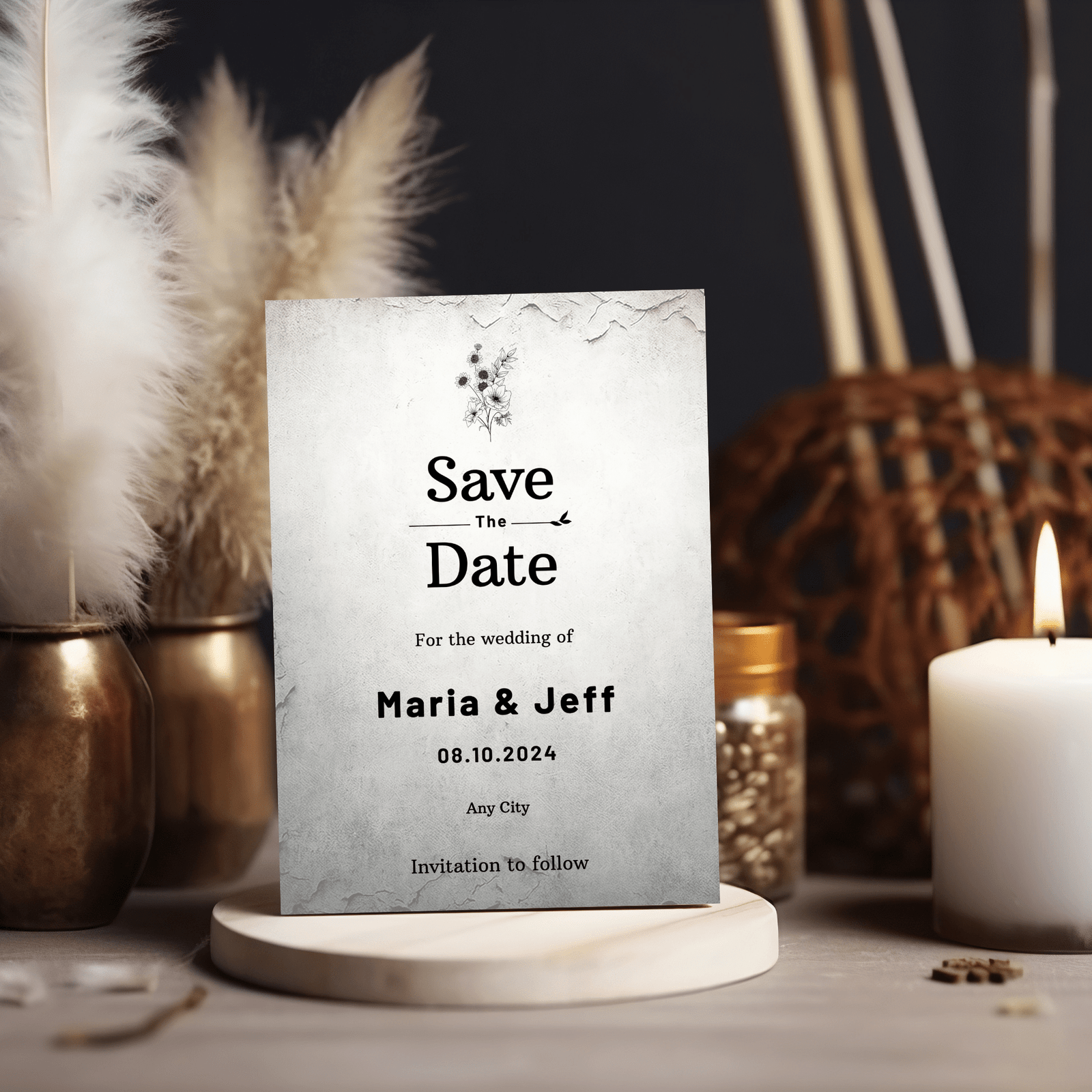 Save The Date card 5" x 7" Minimalist - Image 2