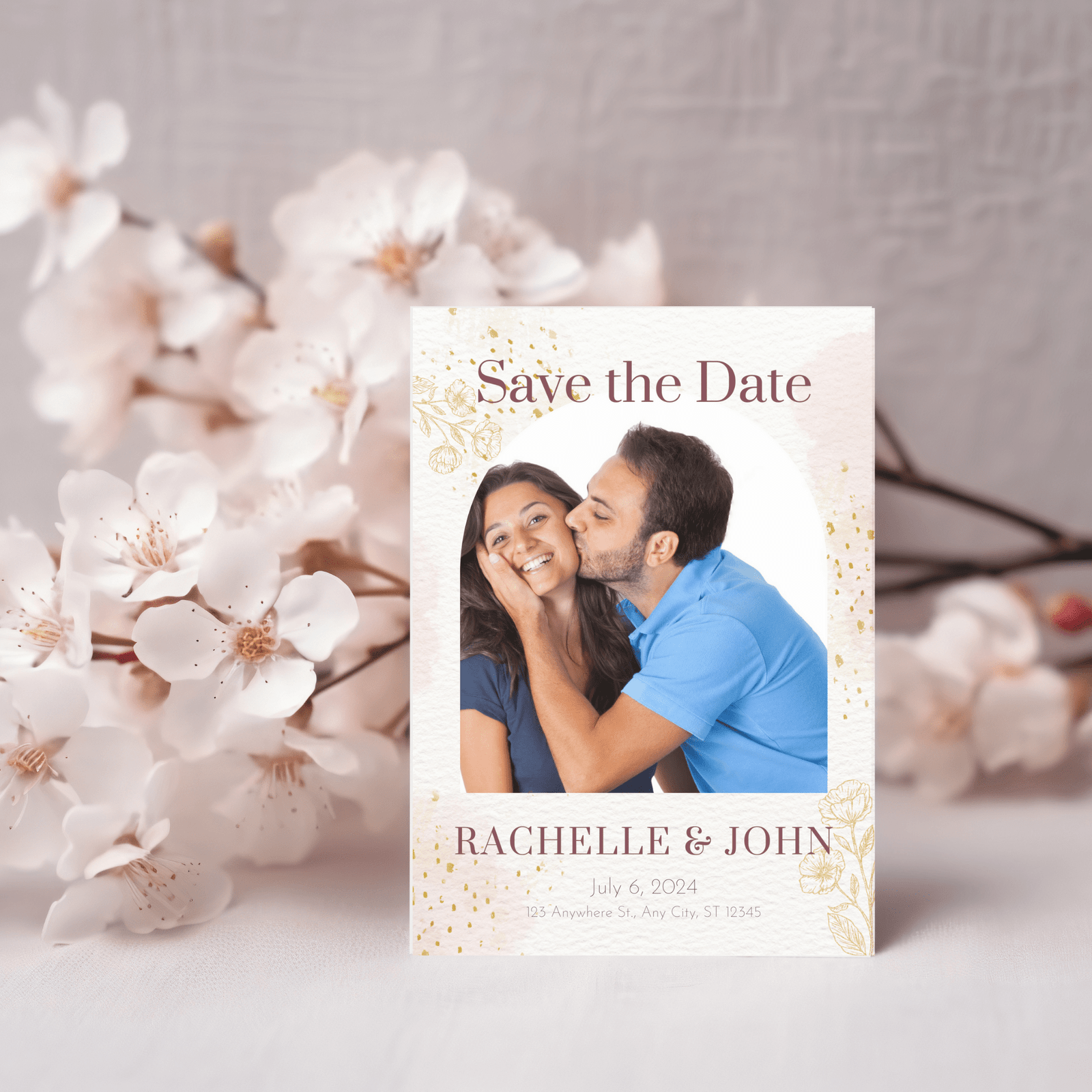 Save The Date card 5" x 7" Hydrangea - Image 1