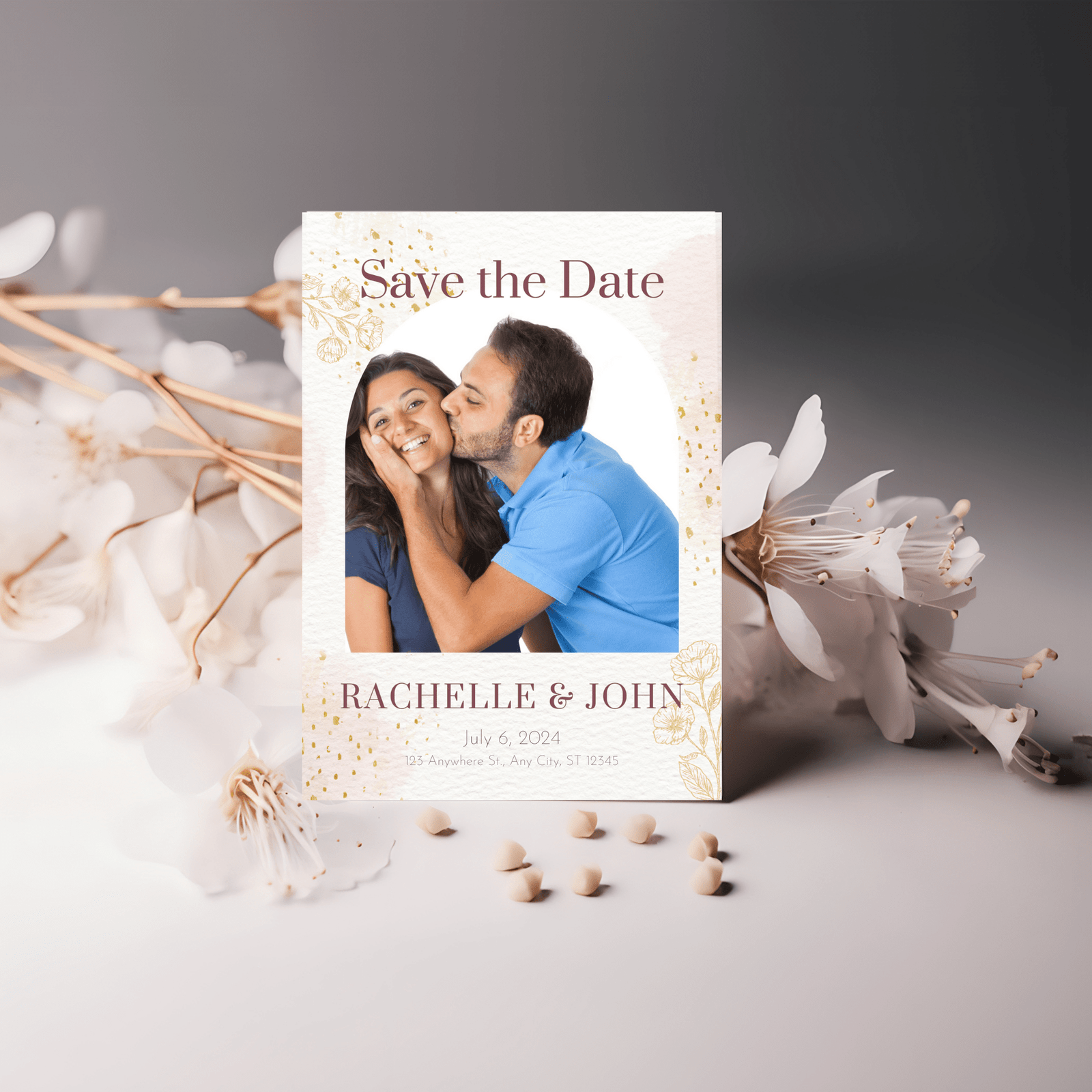 Save The Date card 5" x 7" Hydrangea - Image 2