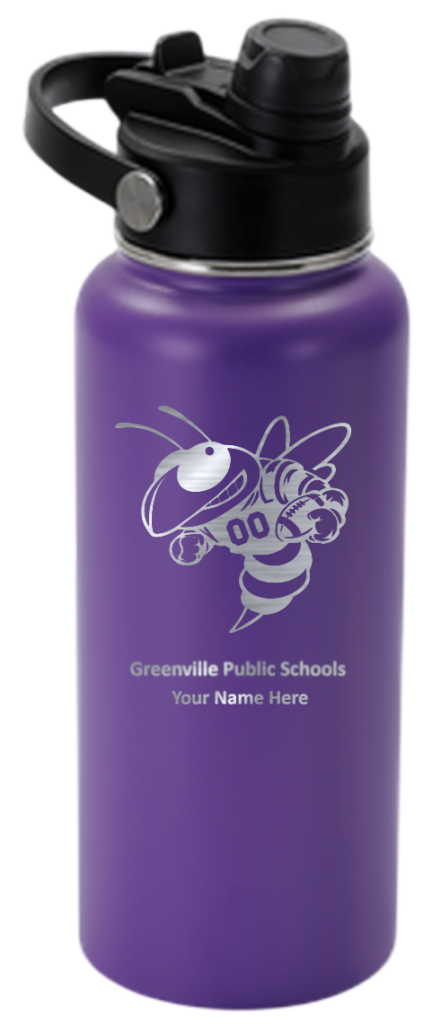 32oz Hyro, purple, football