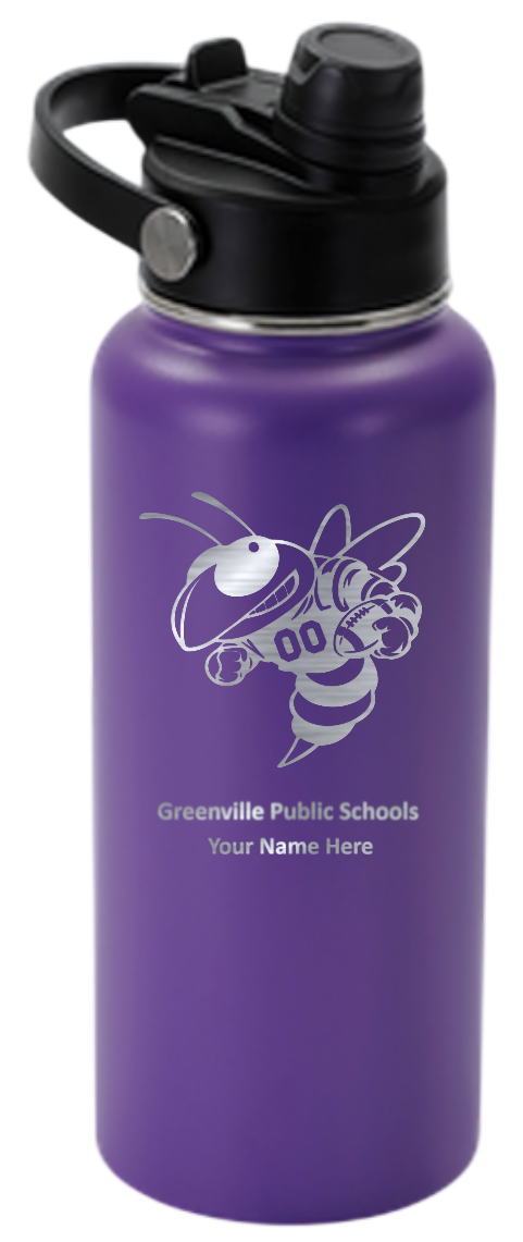 32oz Hyro, purple, football