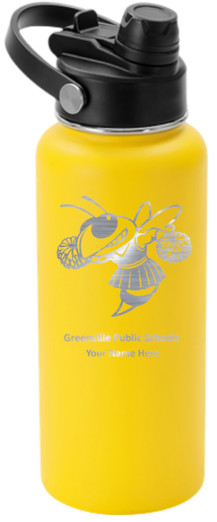 32oz Hyro, yellow, cheerleader