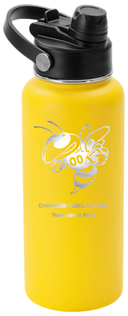 32oz Hyro, yellow, football